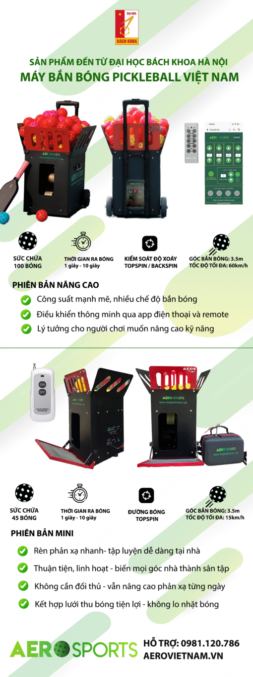 Máy bắn bóng pickleball Việt Nam - Mini - Máy tung bóng - Hình ảnh 9